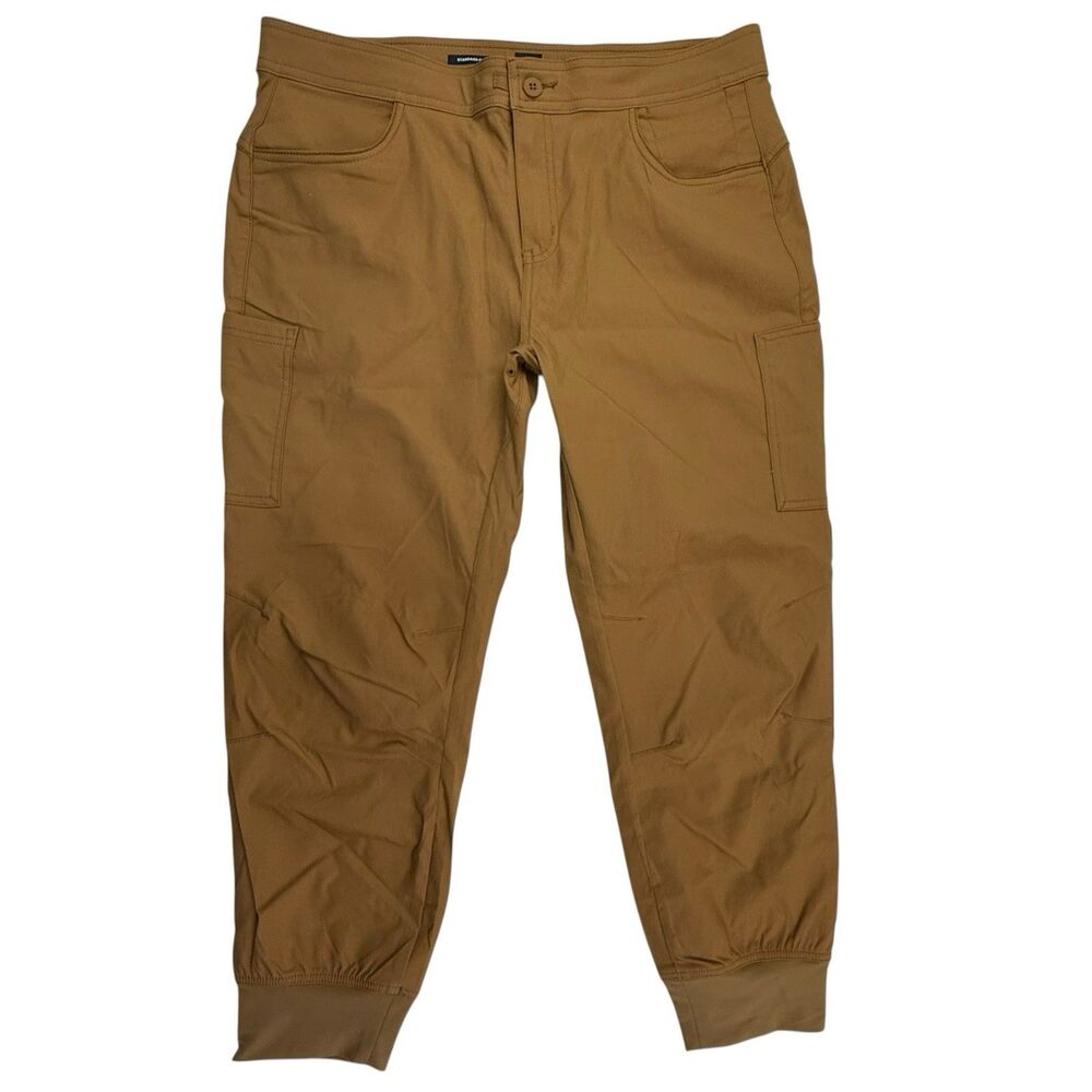 Prana NEW Halle Jogger II Women 14 Earthbound Gold Cargo Pant Cropped Gorpcore